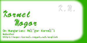 kornel mogor business card